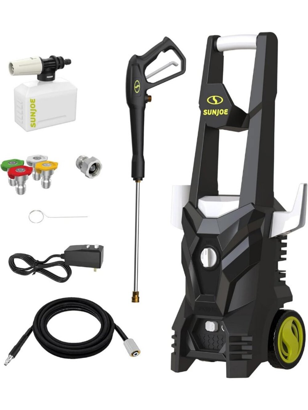 Powerful Electric Pressure Washer, 13-Amp, 4 Nozzles & Foam Cannon, Portable